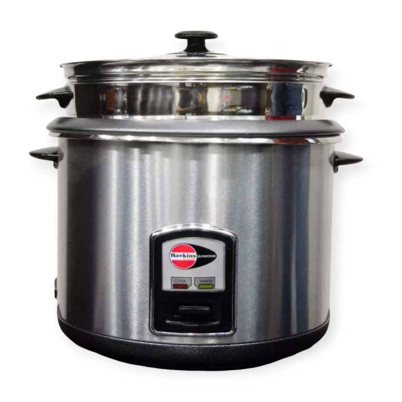 Hawkins Rice Cooker 2.8 Liter-Silver color, 85% Energy savings - হকিনস রাইস কুকার