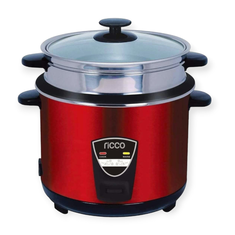 Ricco 2.8 Liter Automatic Rice Cooker (রাইস কুকার) – Premium Maroon Color | Smart Cooking & Keep Warm Function | অটোমেটিক রাইস কুকার