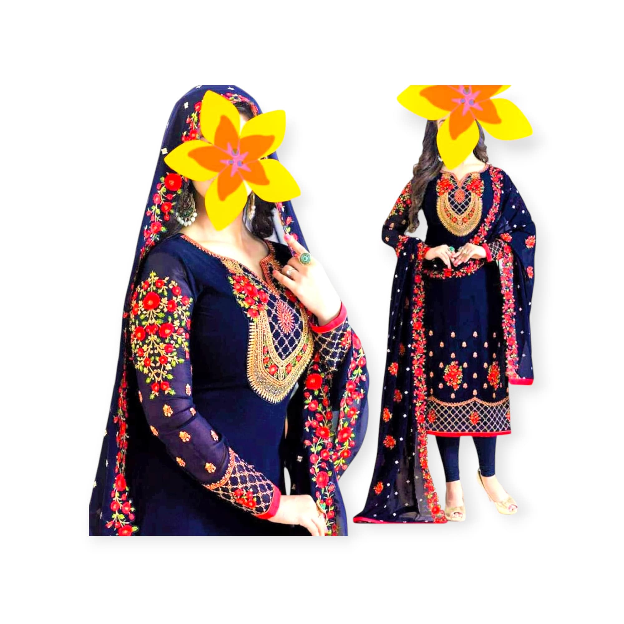 Indian Georgette Salwar Kamiz or Suit জর্জেট ৪ পিস ড্রেস