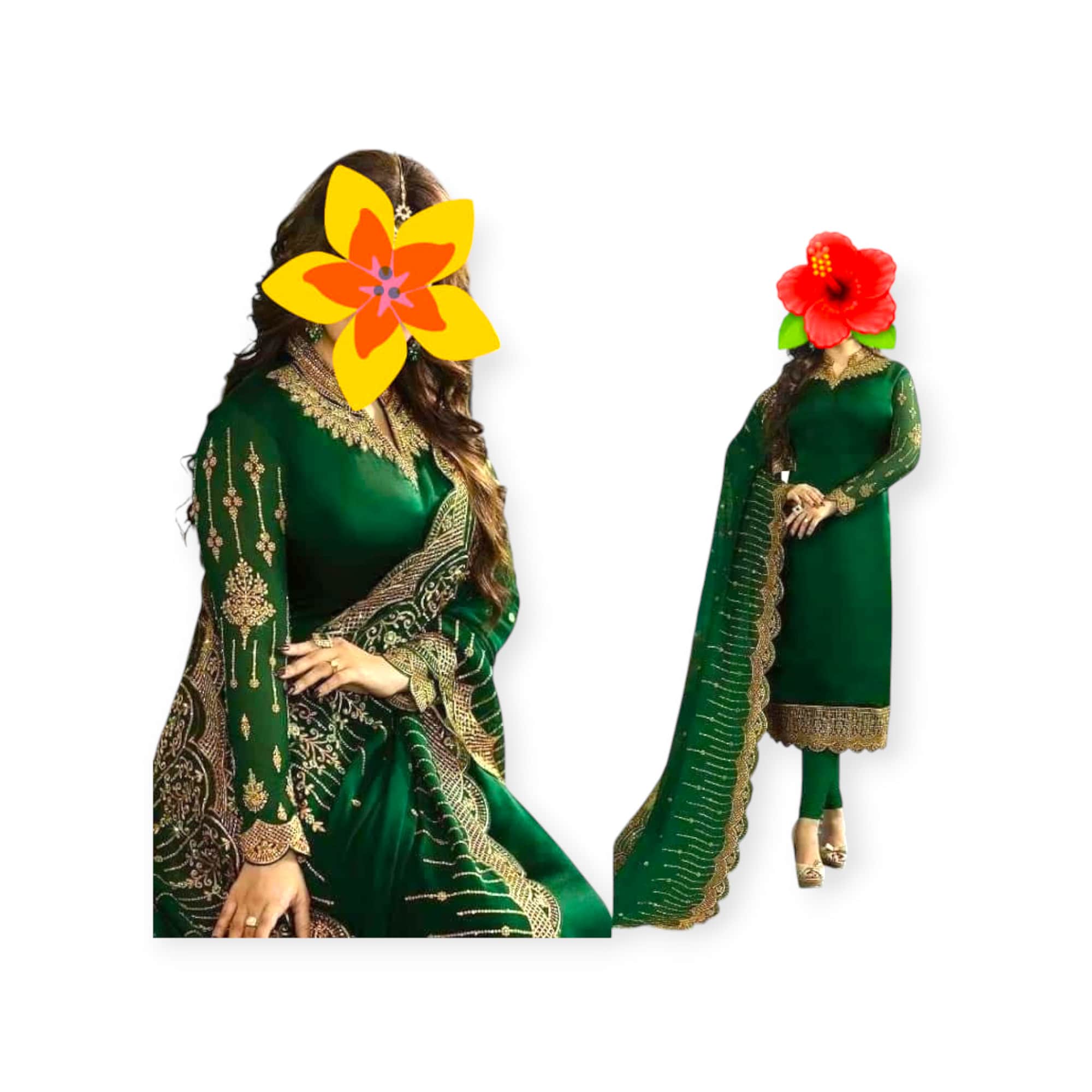 Indian Georgette Salowar Kameez Suit with Embroidery work. জর্জেট ৪ পিস ড্রেস