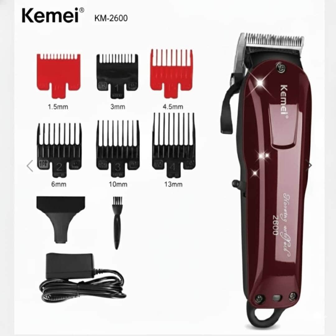 KEMEI KM-2600 Professional Hair Clipper & Rechargeable Trimmer (Original), কেমি ট্রিমার - হেয়ার ও বেয়ার্ড ট্রিমার।
