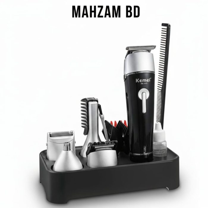 Kemei KM-1015 5-in-1 Hair Clipper and Beard Trimmer for Men – Original Grooming Kit from MAHZAM BD