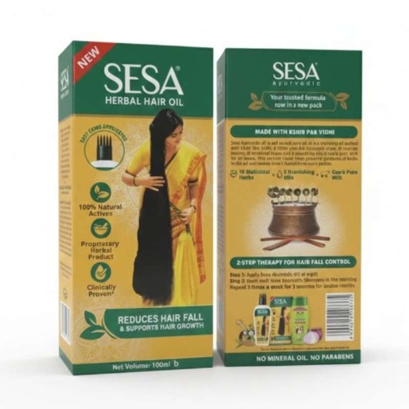 SESA Hair Oil Deshi 100ml – Ayurvedic Hair Fall Control & Hair Growth Oil | সিসা দেশি হারবাল হেয়ার অয়েল