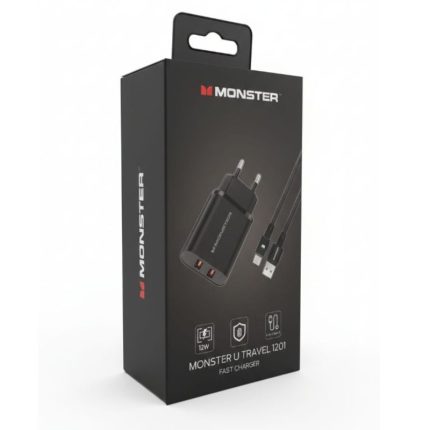Monster U Travel 1201 12W Dual USB-A Fast Charger Official AKIJ Warranty